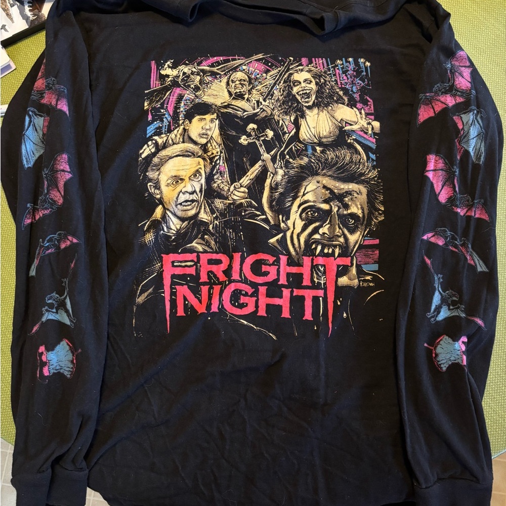 Tultex Fright Night Long Sleeve Tee - Black and Pink